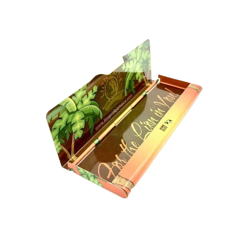 Smoking Rolling Paper Tinplate Recyclable Metal Case Custom Artwork Tobacco Cigarette Tin Container Packaging