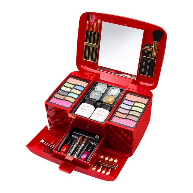 OEM    beauty  cosmetics makeup set/kit  with eyeshadow lipstick ligloss  powder blusher  /makeup bag    NO:C-877