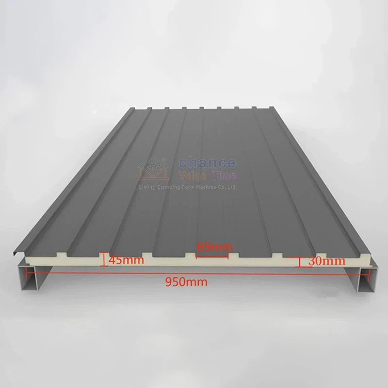Liming Upgraded environmentally friendly widened insulation LM-045 PU sandwich panel price m2