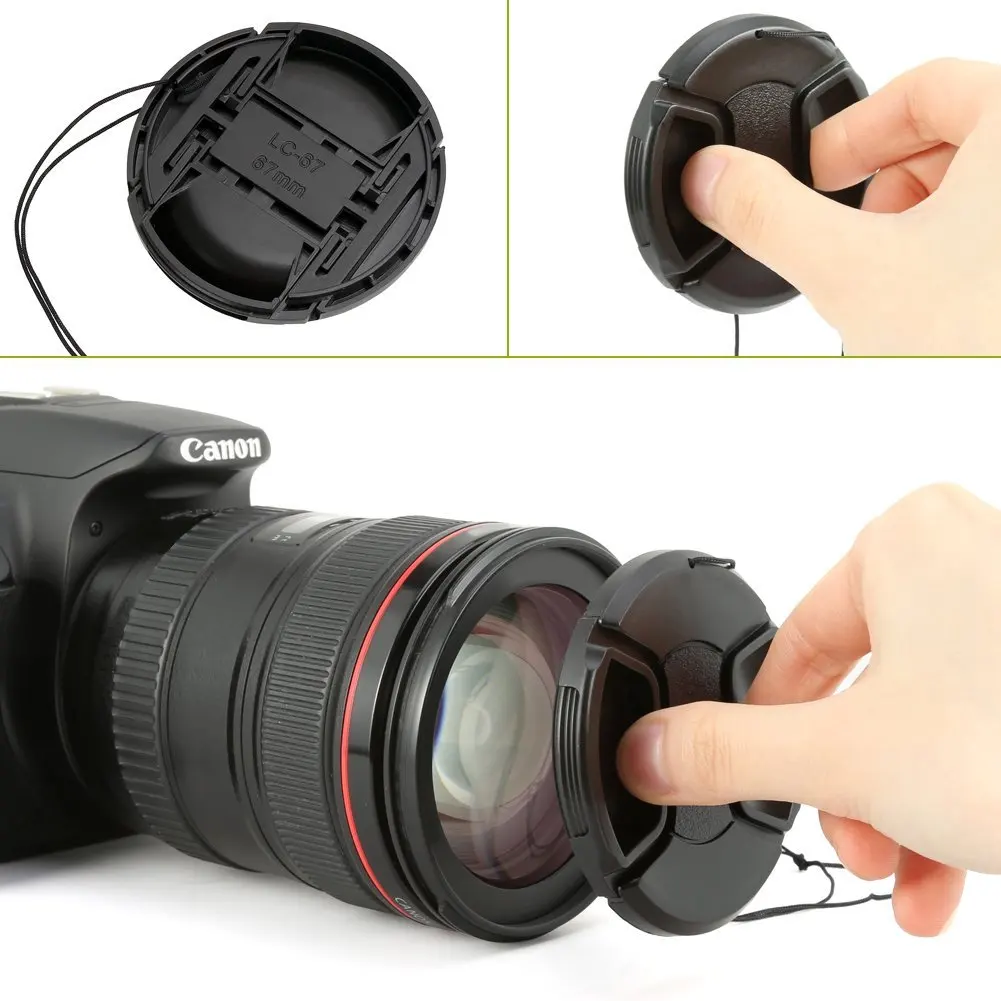 62 mm Center-Pinched Lens Cover For Nikon D5200 D5100 For Pentax K-3 K-5 For Canon 550D Camera Lenses
