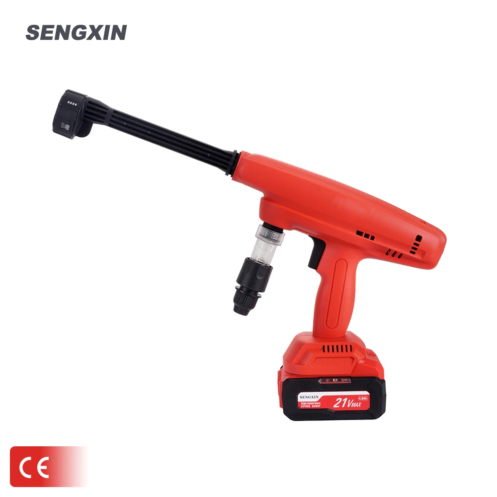 SENGXIN Portable Electric Battery Powered Automatic High Pressure Wireless Car Washer 6 In 1 Nozzle Cordless Pressure Washer