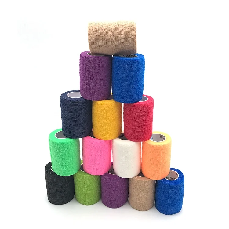 High Quality 25cm 45m Veterinary Latex Flexible Elastic Vet Self Adhesive Non Woven Cohesive Bandage Wrap