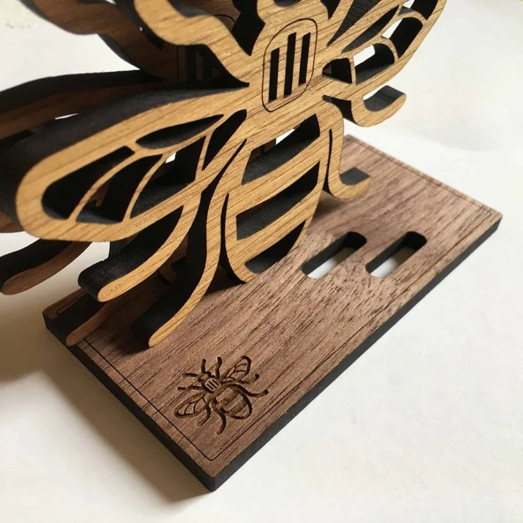 Wholesale Custom World Bee Day Craft Blank Wood Coasters Set for Kitchen Dinning Room