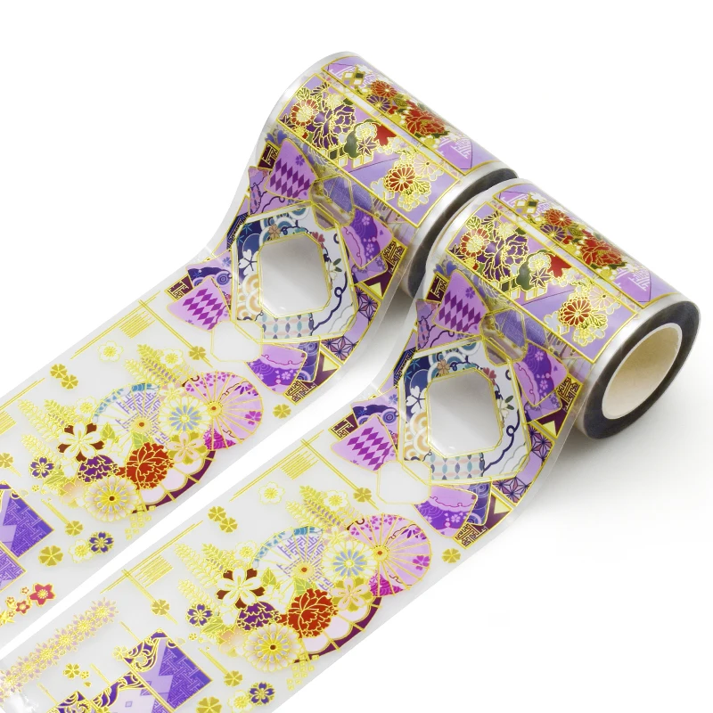 China factory custom holographic PET clear CMYK printing transparent washi tapes