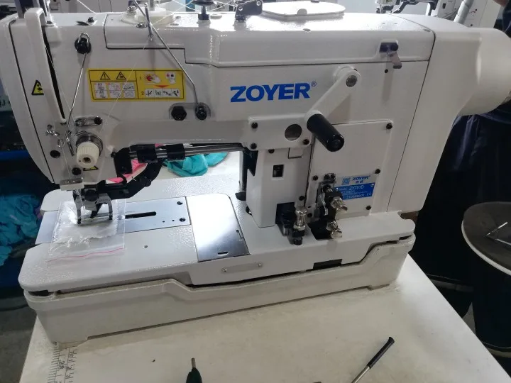 ZY781K zoyer High speed lockstitch straight button holing sewing machine for various knit fabric clothing
