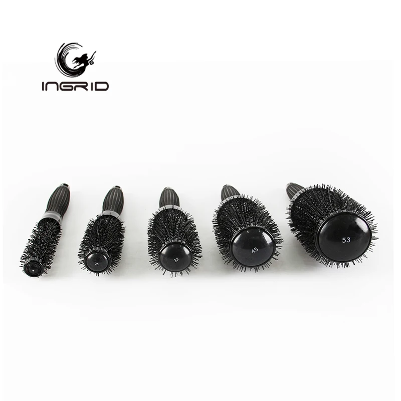 Professional Hairdressing Tool Aluminum Tube Hair comb ionic hair drying brush Ceramic and ion round Thermal hair brush