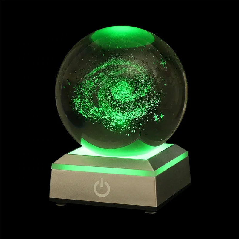 3D Вселенная хрустальный шар ночник RGB 7 видов цветов портативный декоративный с AAA батарейный блок