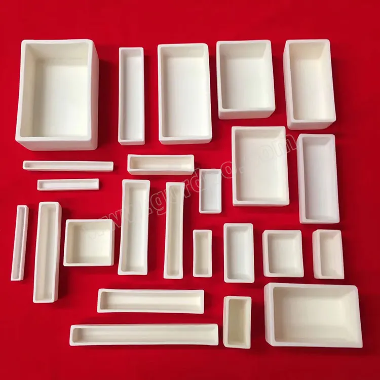 high alumina ceramic sagger square ceramic crucible for melting glass