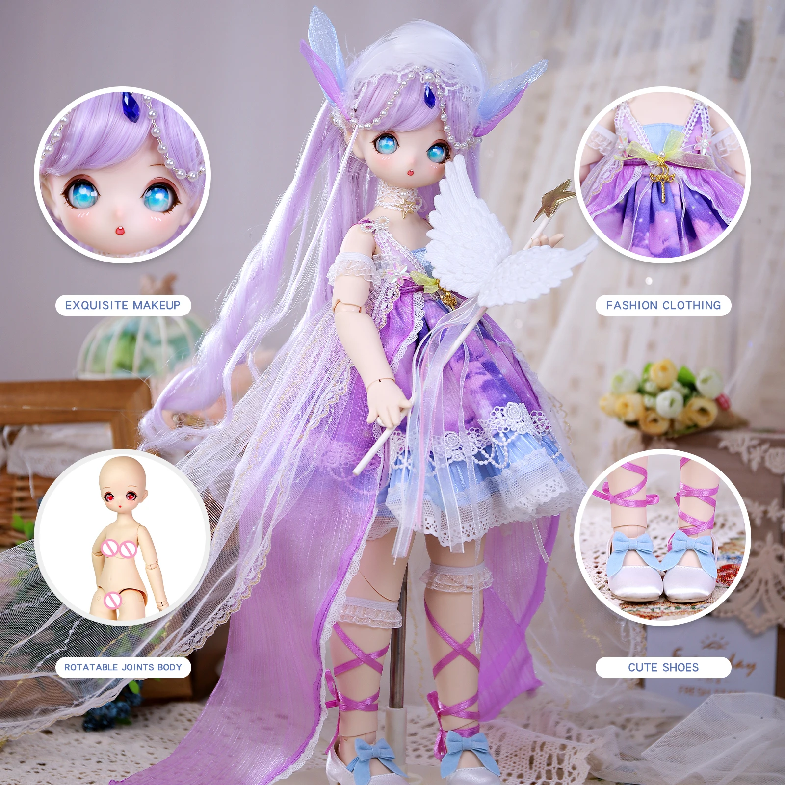 Оптовая продажа Симпатичная модная детская игрушка для девочек 1/4 кукла bjd 40 см продажи