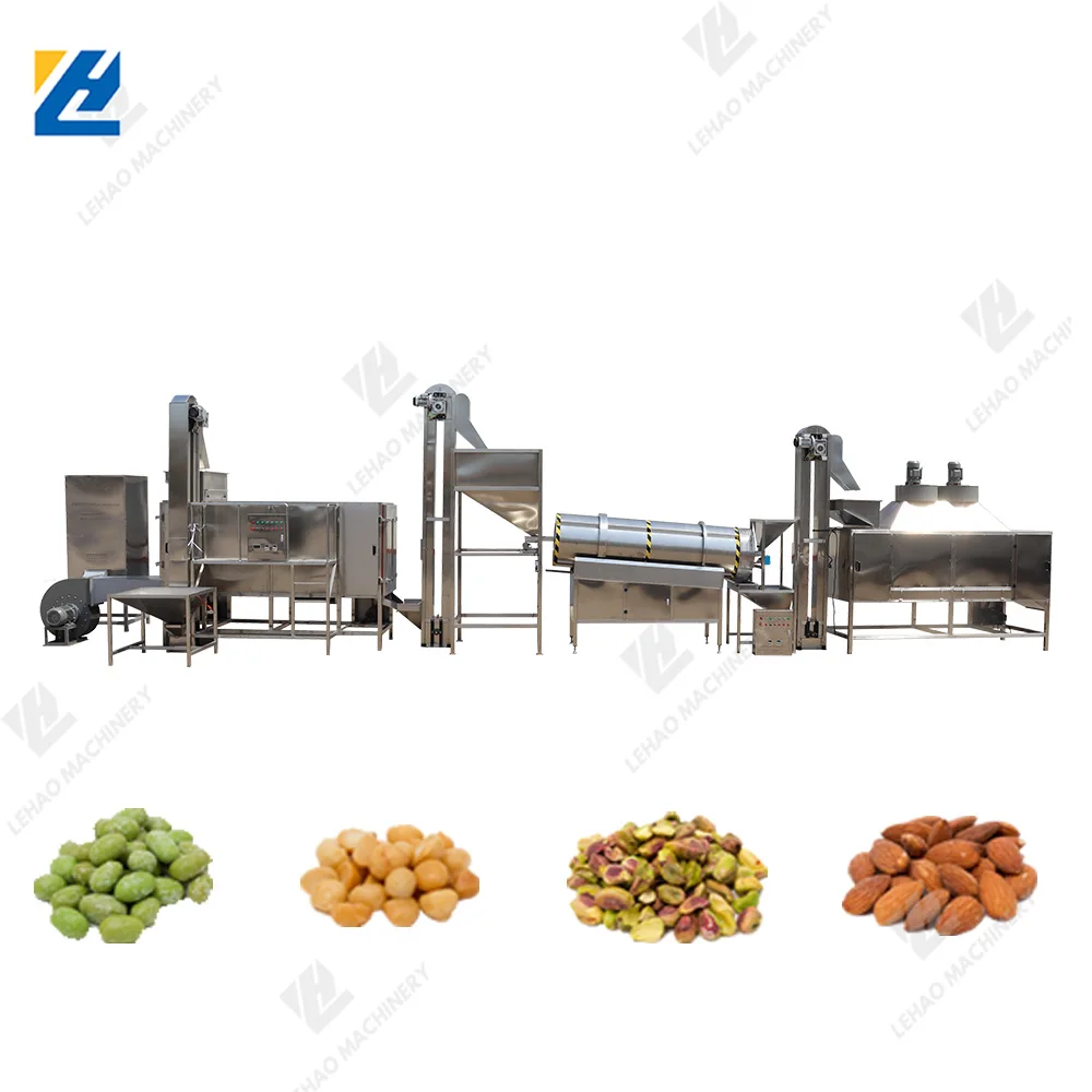 Industrial automatic cashew nuts mixing and roasting machine salted raw nuts roasters snacks seasoning processing equipment