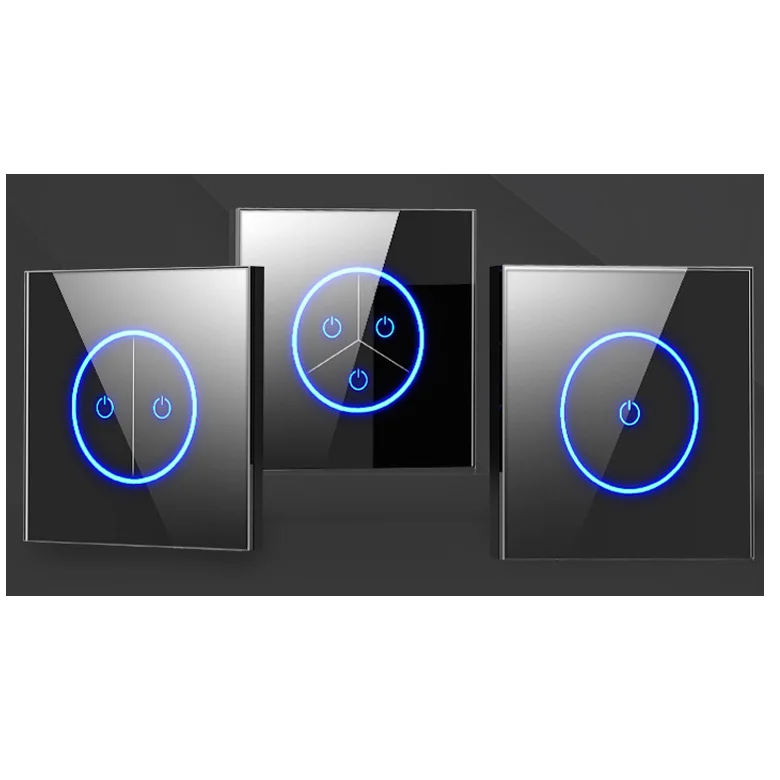 EU/UK Standard tempered Glass Panel 1/2/3 Gang Wall Light Alexa Remote Control Tuya Smart wifi Touch Switch