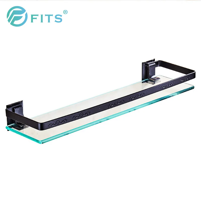 Aluminum Wall-mounted Glass Bathroom Shelf