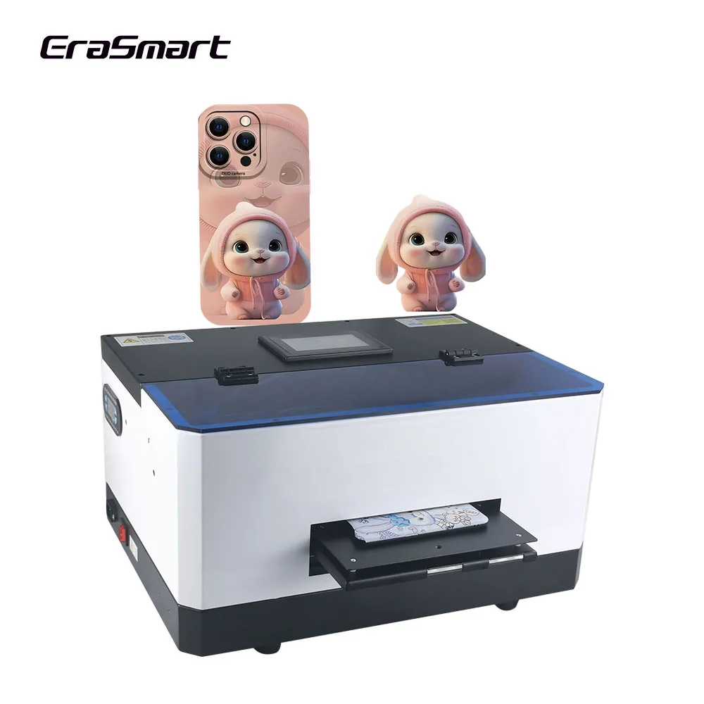 Erasmart Supply Wholesale Price A5 Uv Flatbed Printer L800 Mini A5 Uv Printer Machine Phonecase Inkjet Printers
