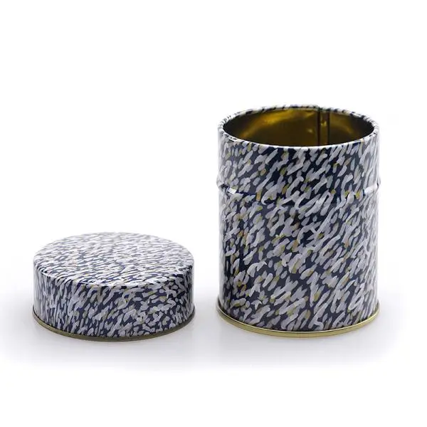 Factory price small round metal tea tin container custom print empty coffee tea tin can