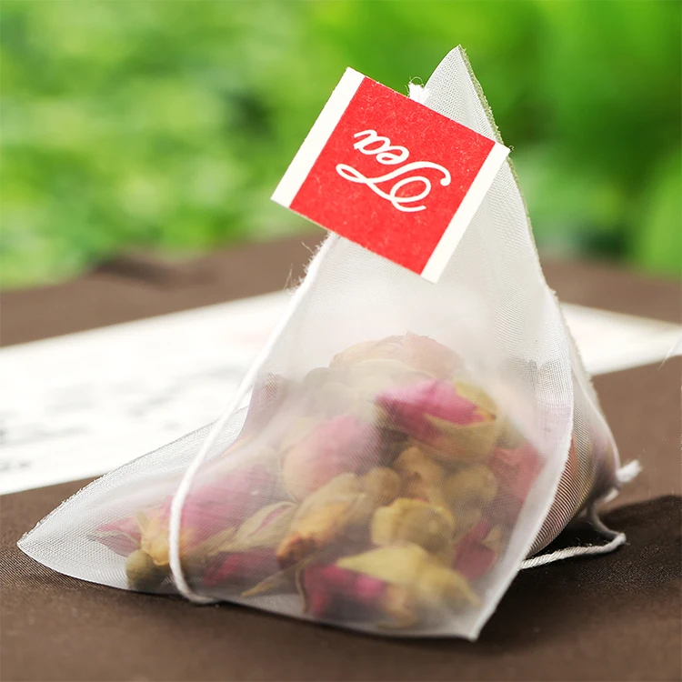 Biodegradable Triangle Heat Seal Empty Nylon mesh Pyramid shaped Tea bag
