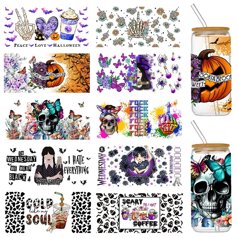 Custom Wholesale 16oz 20oz 24oz Uvdtf/Uv Dtf Cup Wrap Ready To Ship Libby Decals For Glass Cups Anime Transfer Sticker Printing