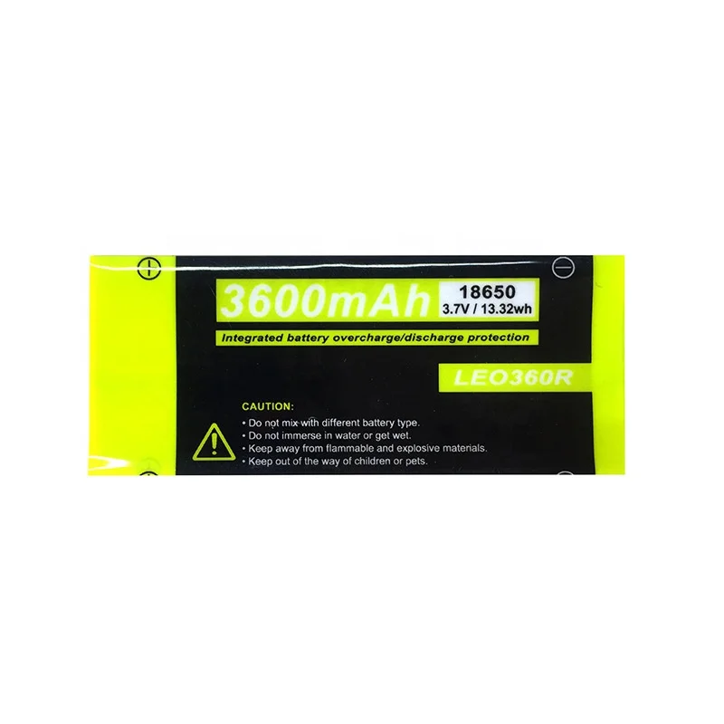 LEO Black Yellow 3600mah 18650 Lithium Battery Cylindrical Cell Lithium Ion Battery Li Nmc Battery