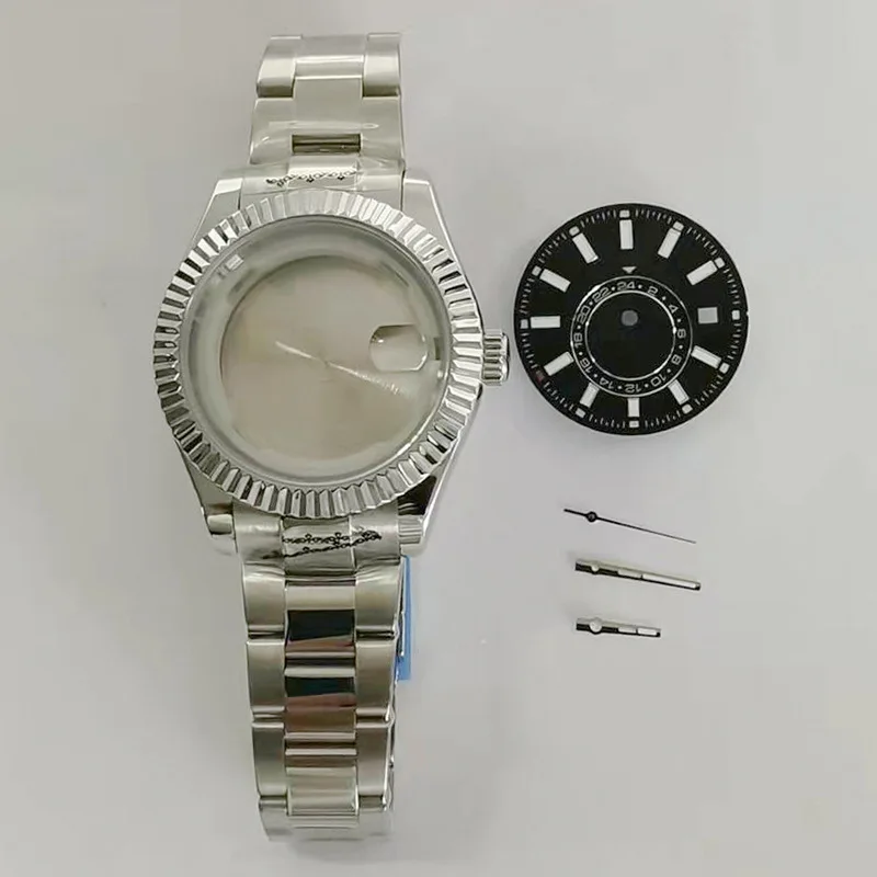 Original luxury custom 316L stainless steel watch case dial Three/five Beads Strap Combination set