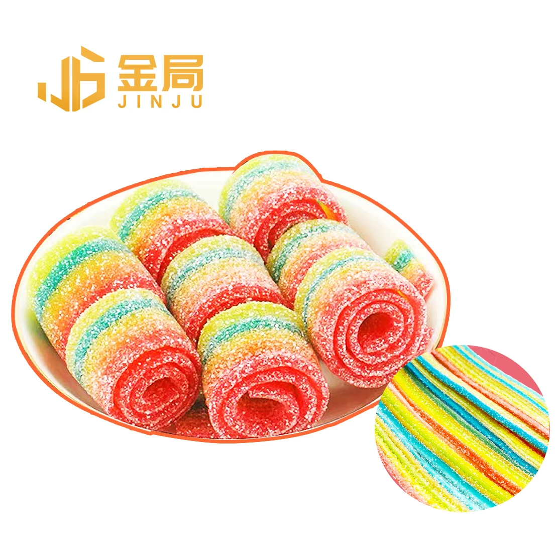 Manufacturer Wholesale Fruit Flavor Sour Belt Sugar Coated Sour Candy Belts Chewy Gummy Sour Candy