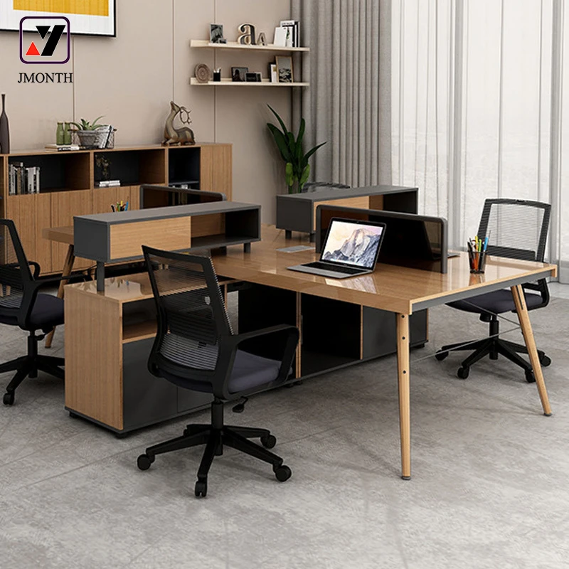 Modern Luxury Office Furniture Desks White Modular 4 6 Person Table Workstation Furniture Office Workstation Desk