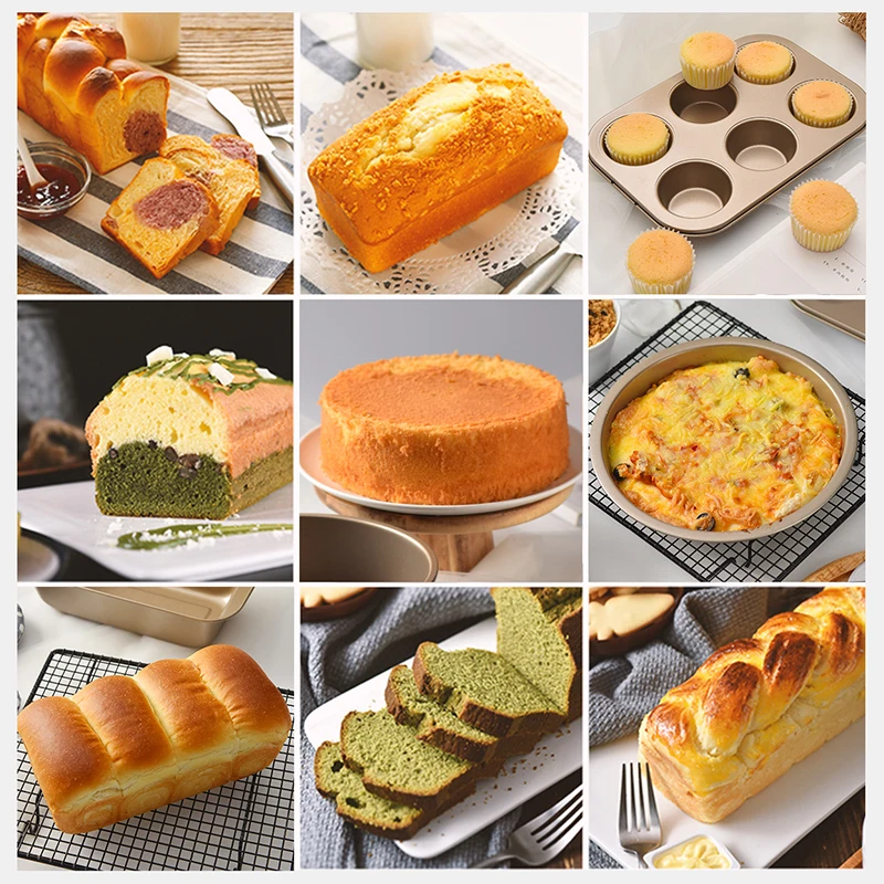 Professional custom carbon steel non-stick bakeware cupcake muffin mold donut mould bread loaf baking pan pizza pan