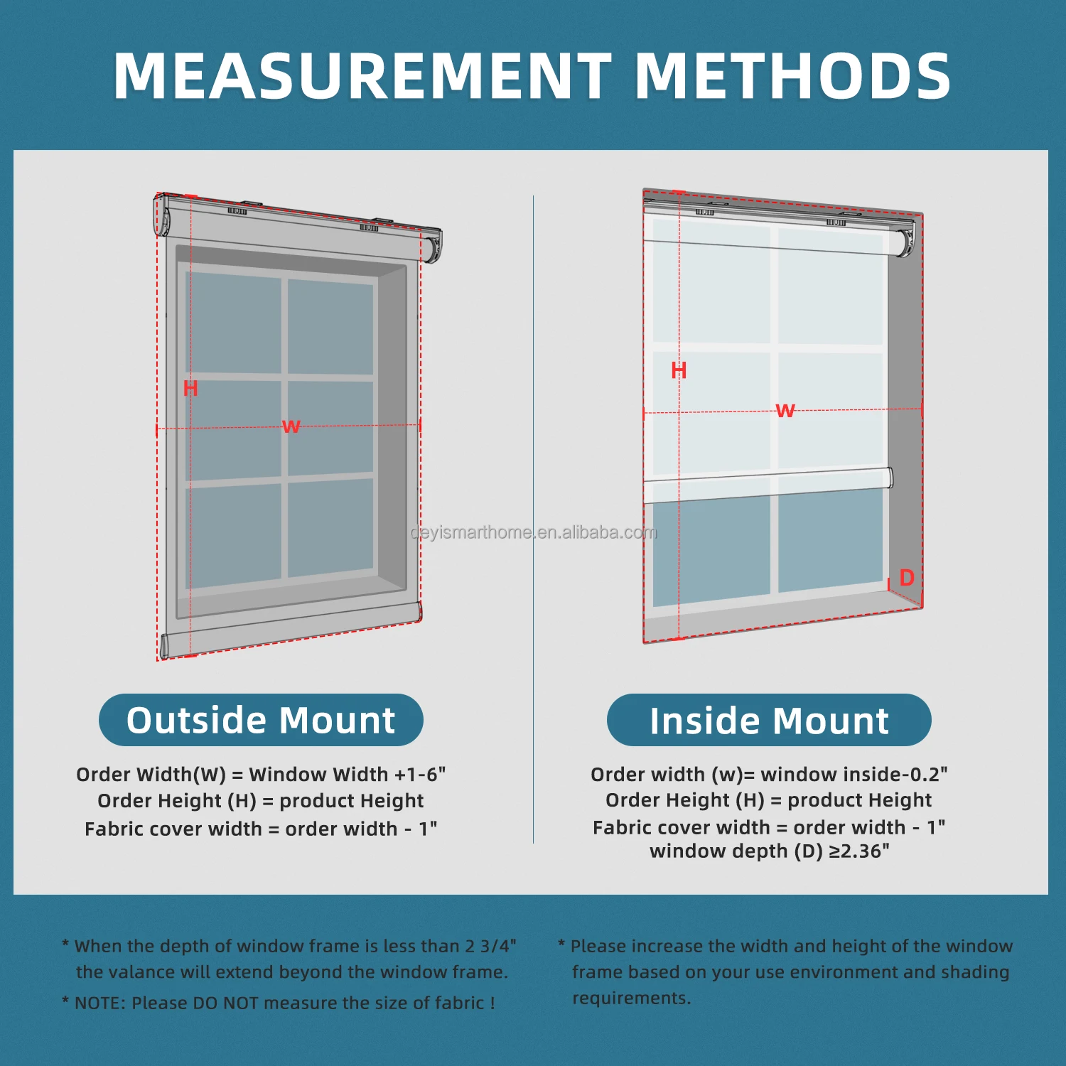 DEYI Alexa Controlled Blinds Smart Battery Motorized Window Shades Customizable with Quick Shipping
