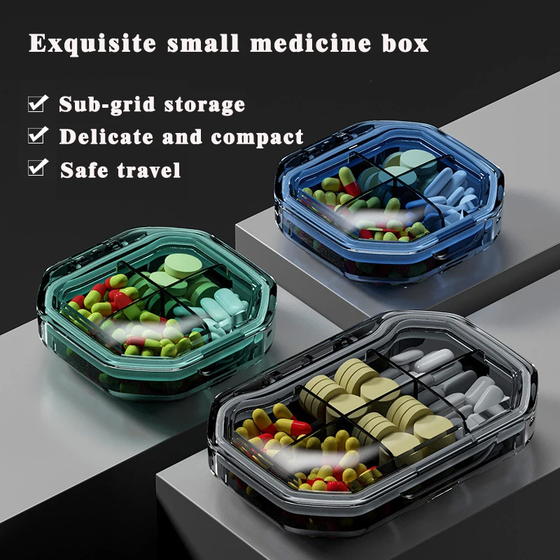 Portable Small Pill Box Travel 4 6 Compartments Daily  Mini Pill Box Waterproof Organiser For Travel