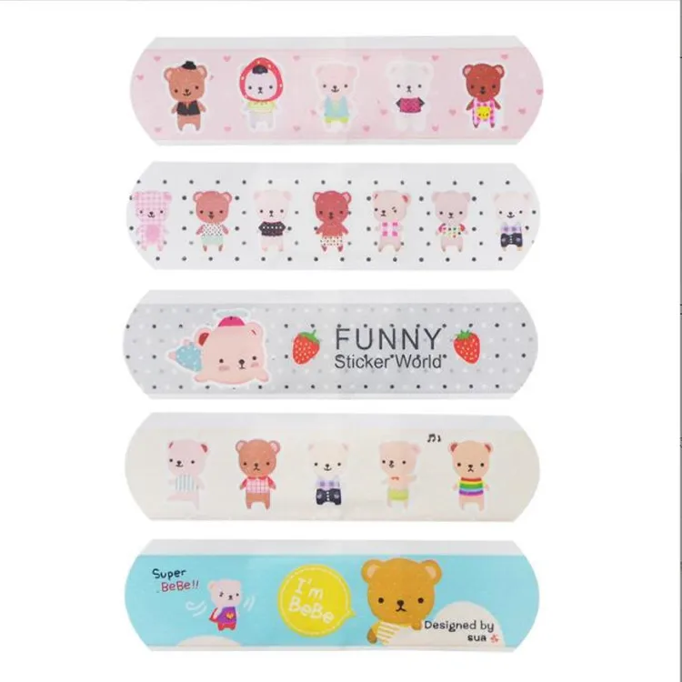 Custom Transparent Pe High Absorbency Cartoon Waterproof Liquid Band-aid Wound Plaster Bandage Adhesive Band Aids