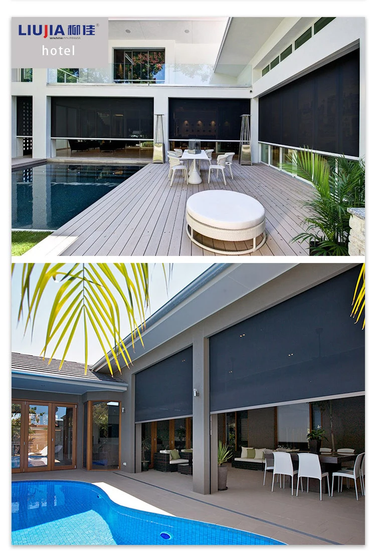 Automatic Remote Control Adjustable Smart Garden Blinds Anti-mosquito Shutter Zipper Track Screen Patio Outdoor Roller Blinds