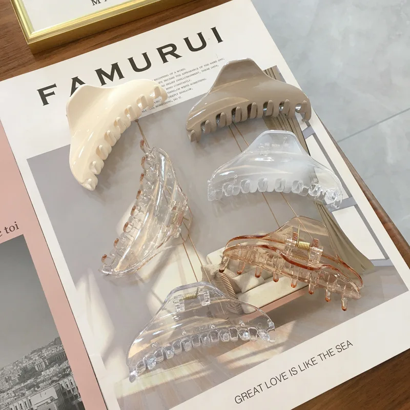 HC213A INS Korean Hair Clips Girls Hairpins Crab Claws Clamp Acrylic Hair Accessories Slid Hair claw Acetate for Women