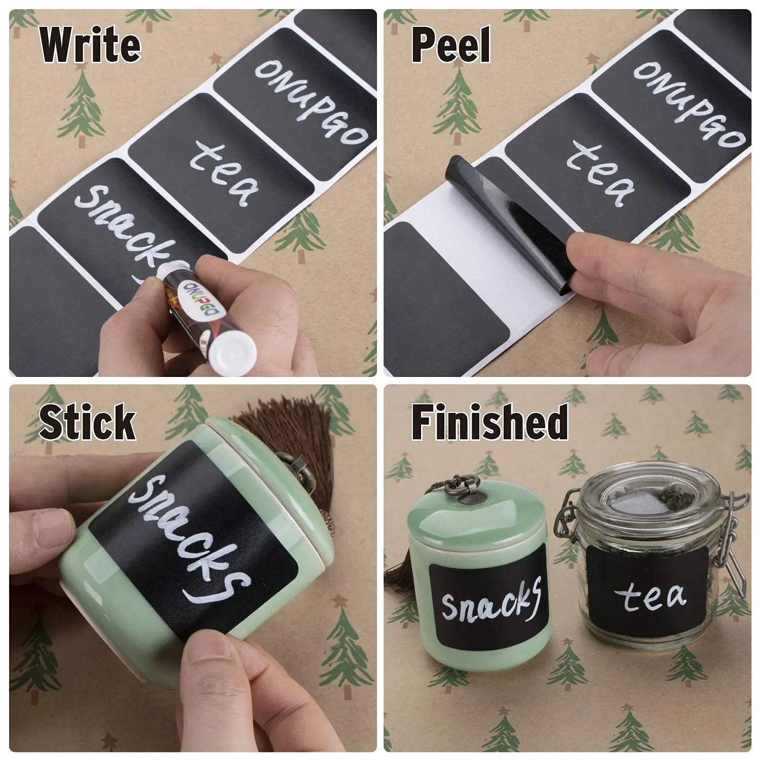 Chalkboard Labels Waterproof Reusable Blackboard Sticker Vinyl Chalk Labels Self-Adhesive Kitchen Food Container Packing Sticker