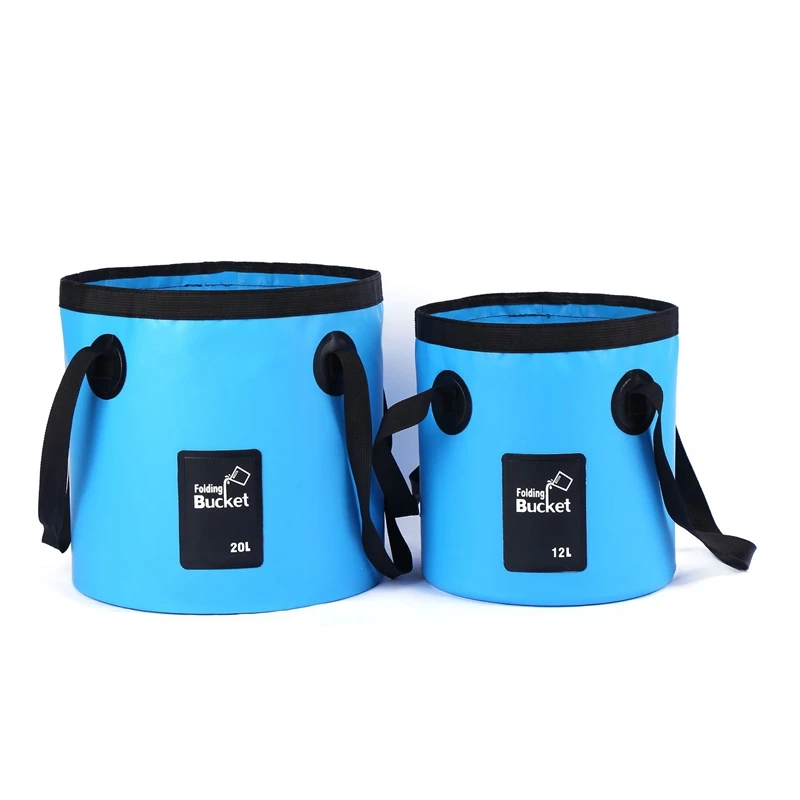 12L 20L PVC Container Folding Water Bucket Portable Collapsible Bucket for Outdoor Travelling Camping Fishing Gardening