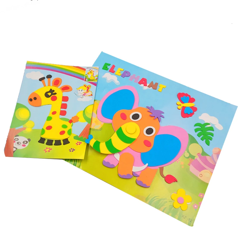 EVA Puzzle toys 3D EVA Foam Cartoon Animals Children Diy Sticker Paster
