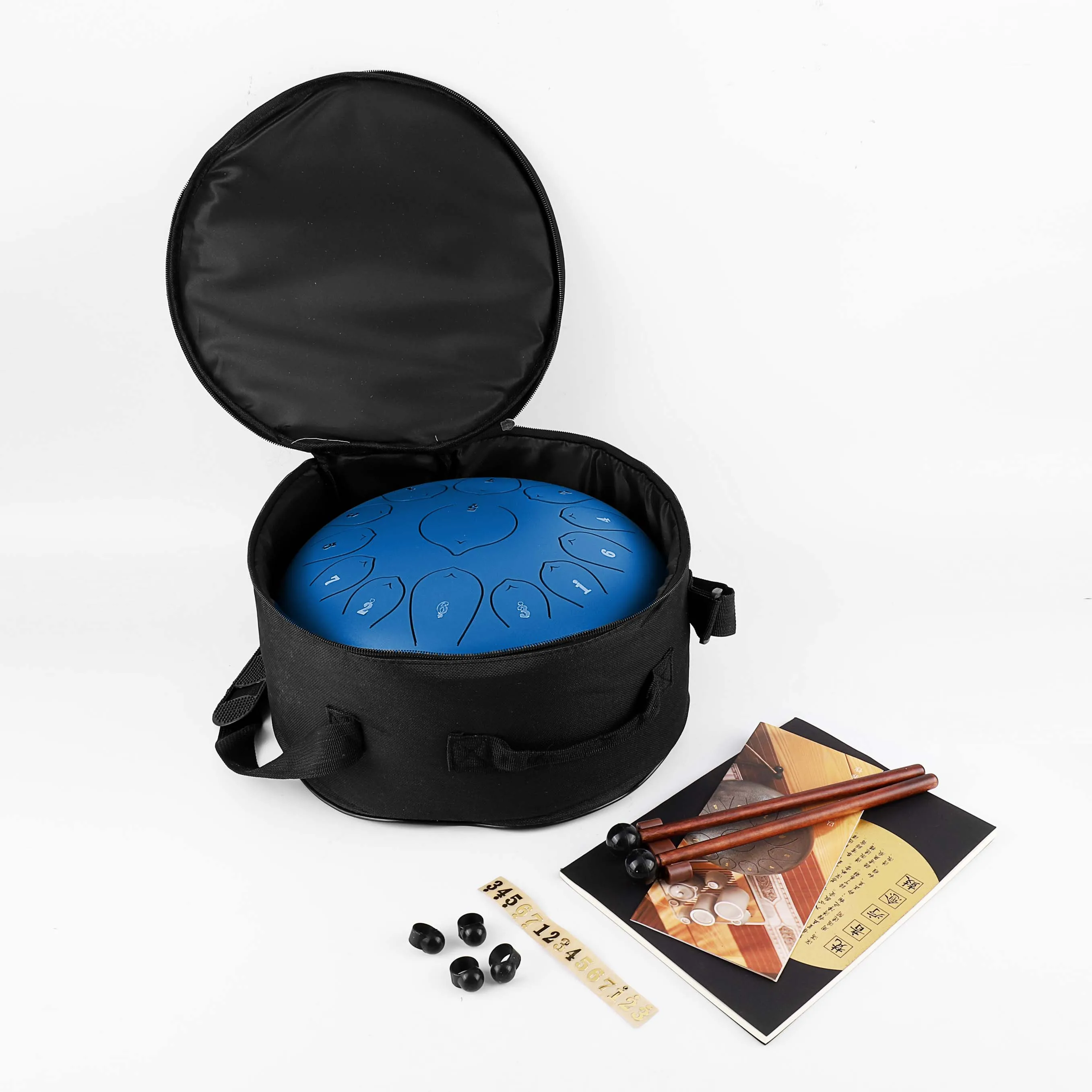 Поставка 12 дюймов 13 оттенков синий перкуссионный инструмент бак барабан для йоги стальной язык барабан