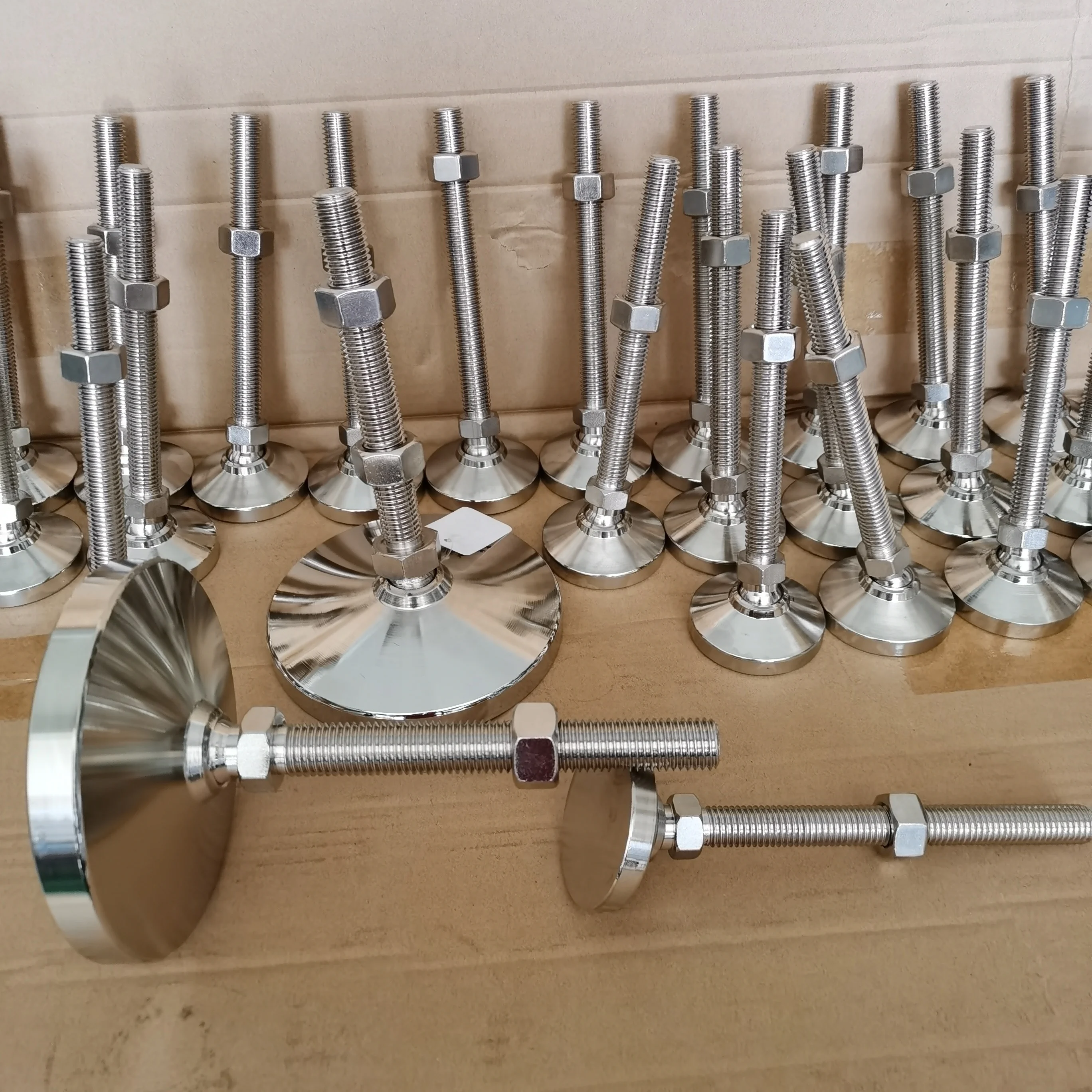 Customized Stainless Steel 304 SS316 High Quality Swivel Stud Furniture Metal Leg Moving Leveler Adjustable Foot Leveling Feet