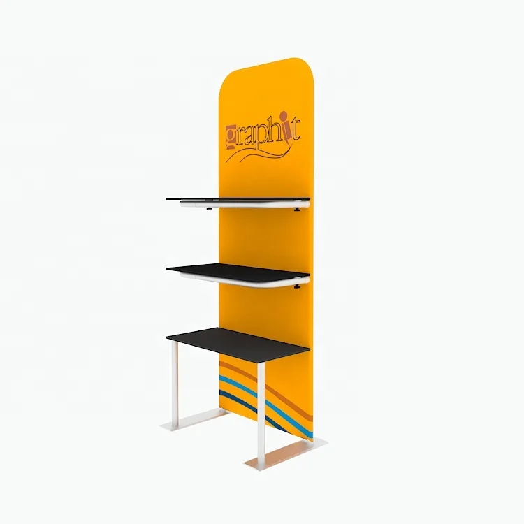 Tool Free Aluminum Modern High Quality Logo Printed Wholesale Other Trade Show Equipment Advertising Shelf Display Stand