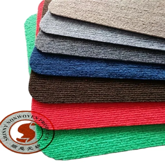 Polyester material double ribbed carpet gel foam backing door mat and rolls