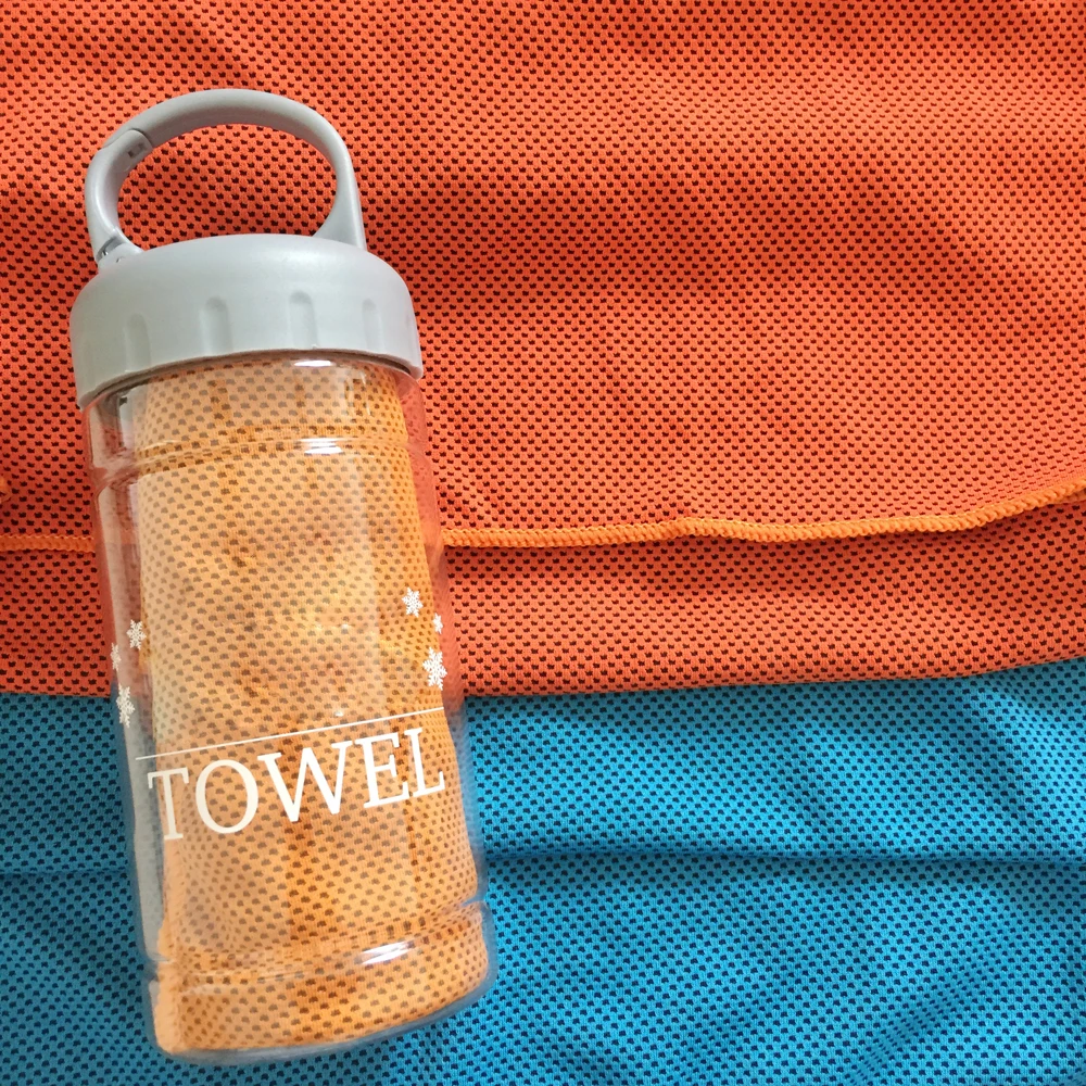 
Summer cooling ice towel sports ice cooling towel quick dry packed in bottle 