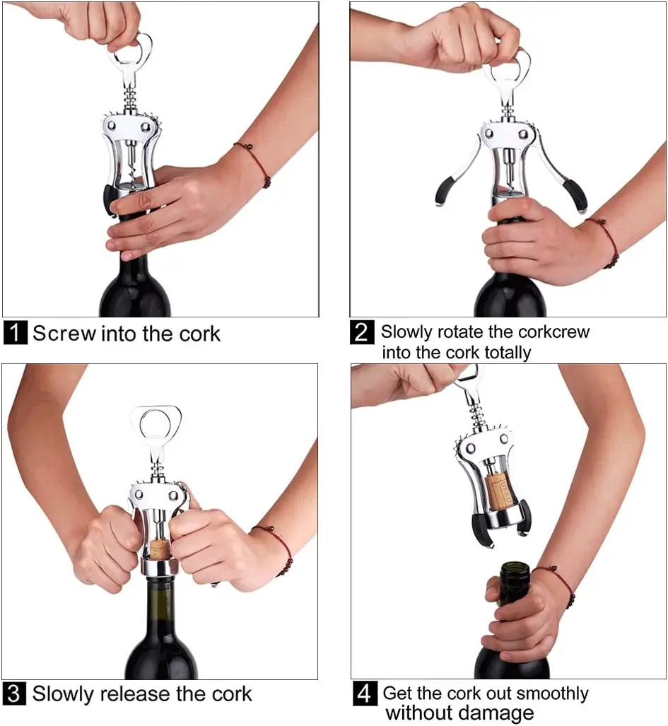 Wine Opener, Premium Multifunctional Wing Corkscrew Wine Bottle Opener, Luxury Waiter Corkscrew for Wine Enthusiast Waiters