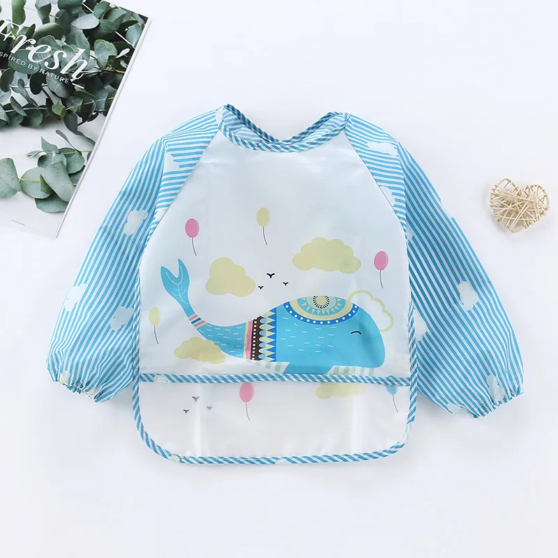 
Factory directly water proof baby feeding apron waterproof baby bib long sleeve 