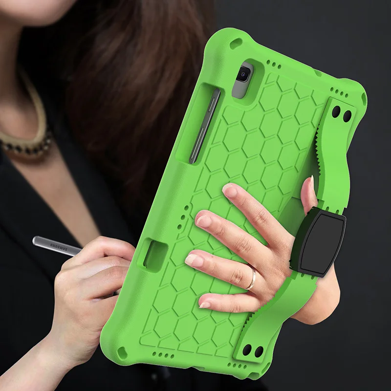 Tablet defender with shoulder strap handle pencil slot case for Samsung Galaxy Tab S5E 10.5 inch T720 T725 honey combs on back