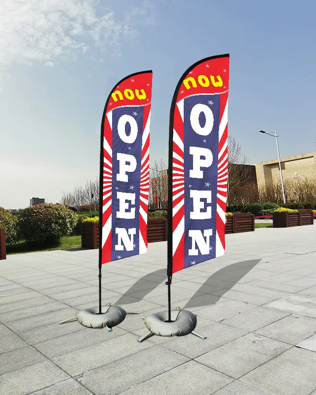 Beach flag Outdoor business activities double-sided feather flag Hotel circuit knife flag custom