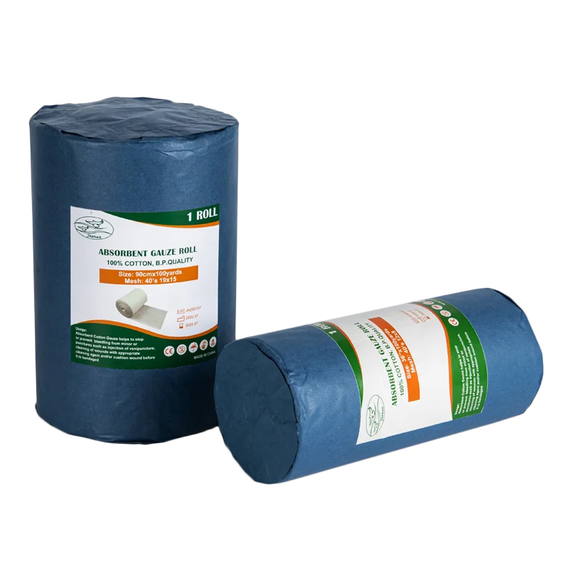 Absorbent Gauze Roll with X-ray , 100% Cotton Bleached Gauze Roll  1.5 kgs per roll