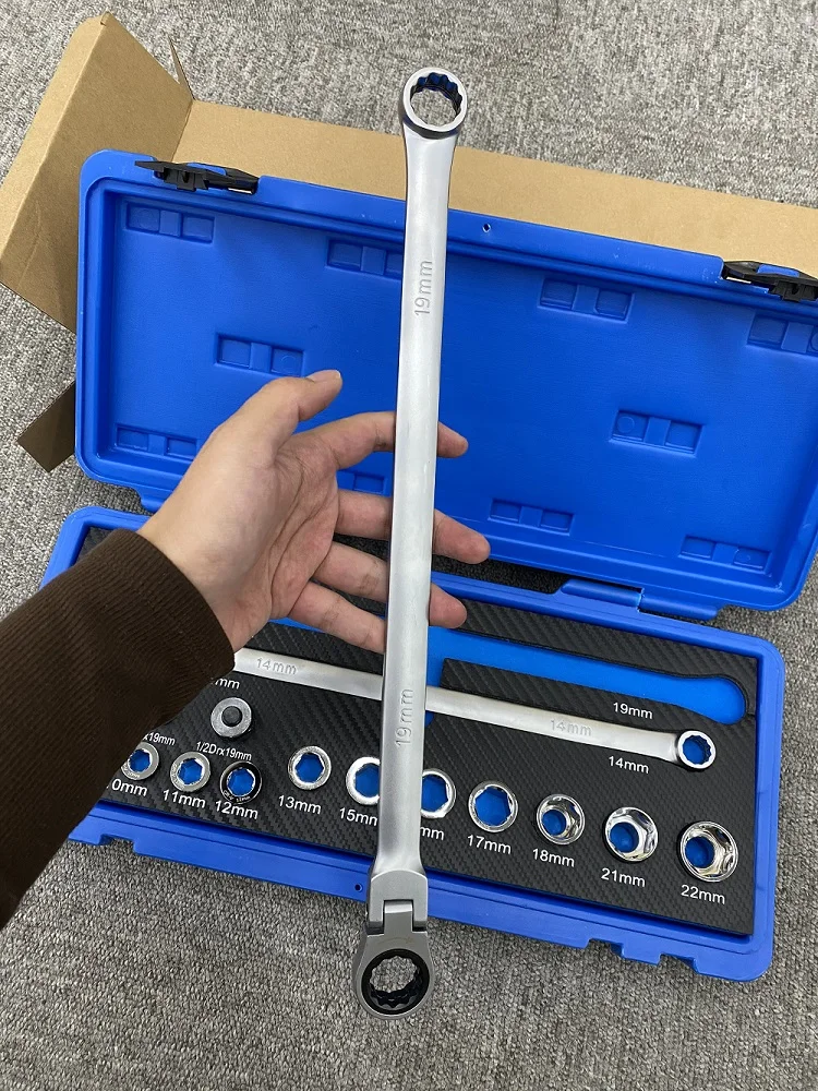 17pcs Lengthen Type Ratchet Wrench Set Multi Specification Socket Sets