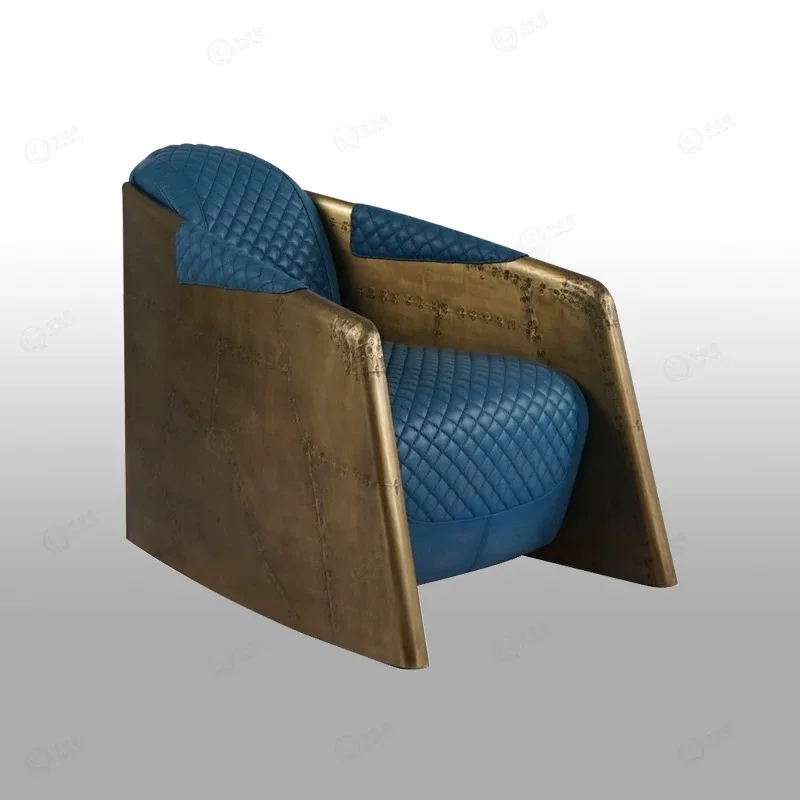 Industrial Style vintage Retro Leather American Accent Armchair