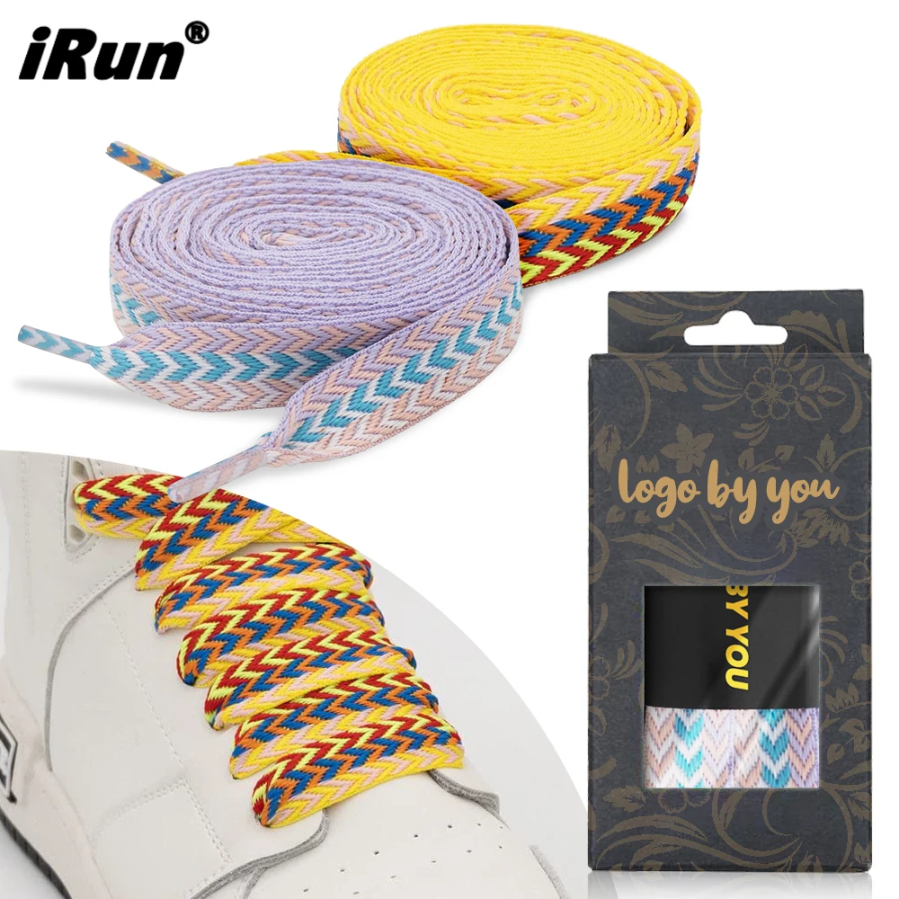 iRun Custom Braided Colorful Thick Fat Shoelaces Extra Wide Flat Shoe Laces Cool Shoestrings For Boots Sneaker Athletic Tennis