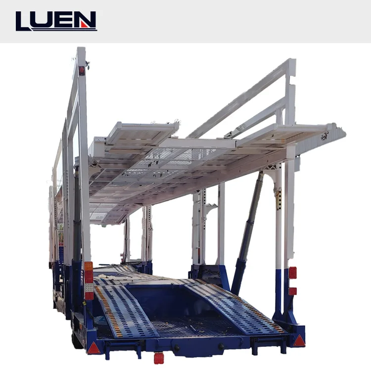 2 Axles Vehicle Transport Car Carrier Trailer Hydraulic Car Transport Trailer