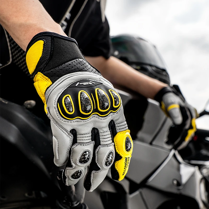 Alien Monster Hand Gloves Bike TPR Motorcycle Motor Gloves Motorcycle Full Finger Leather Motorbike Driver Glove