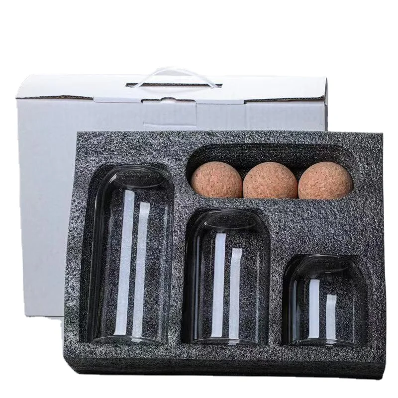 Hot sale 3pcs set glass canister jar storage spice jar set with wooden stopper cork ball lid