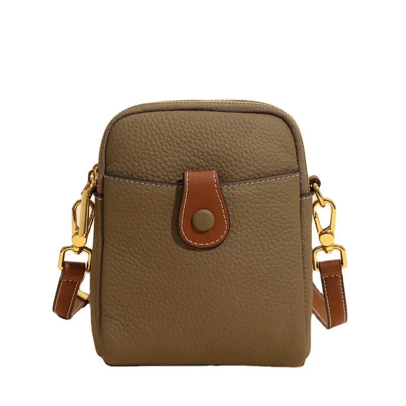 Small purses handbag supplier women Summer simplicity cowhide leather messenger phone hand bags ladies